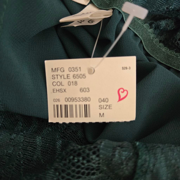 Y2K NWT Vintage Victoria's Secret Green Lace Bodysuit Teddy Lingerie M - Picture 6 of 8